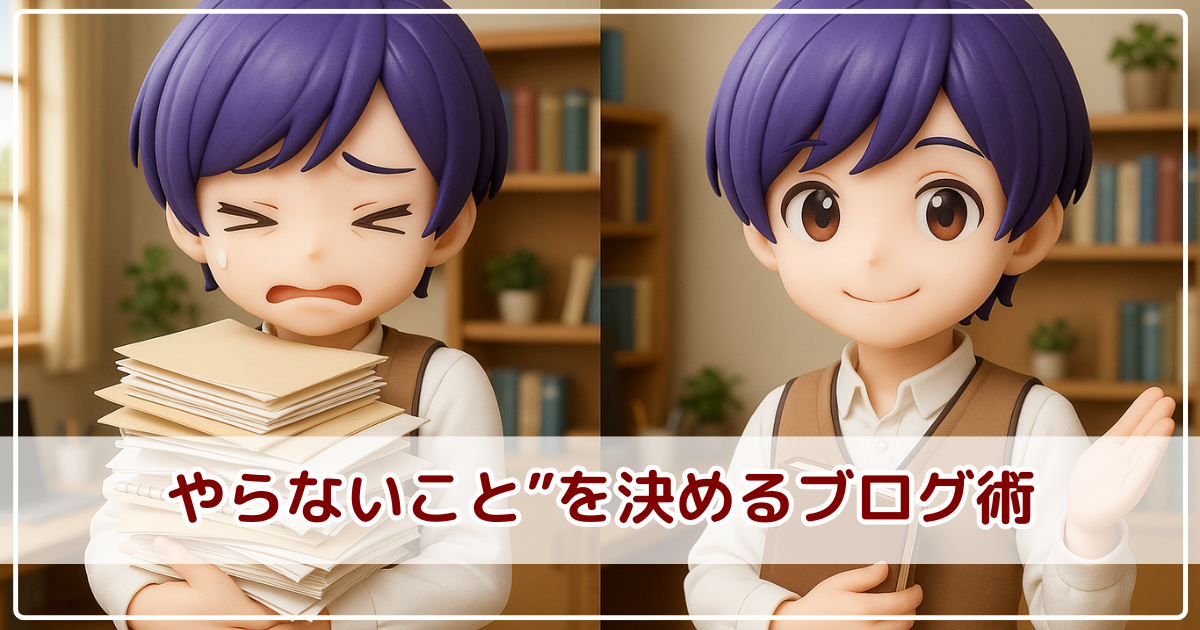あれもこれも…で疲れてない？“やらないこと”を決めるブログ術